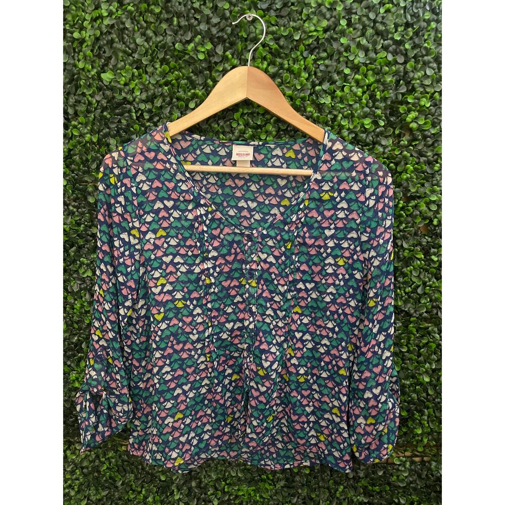 Mossimo, lightweight Blouse, hearts, Size S